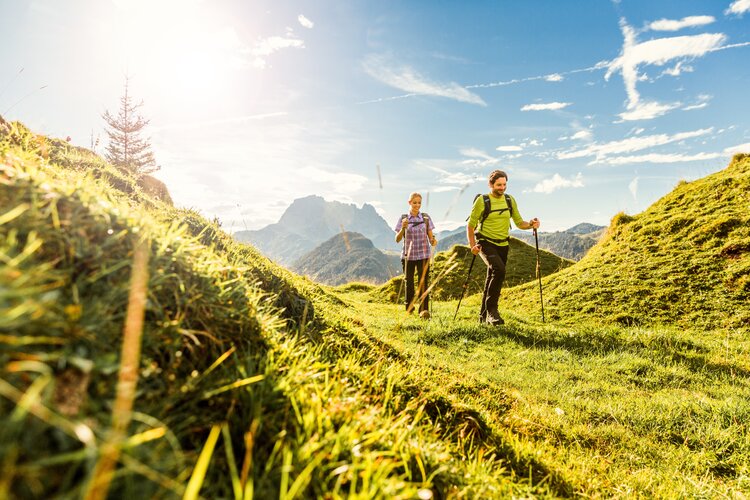 Zwei Wanderer im Gebirge