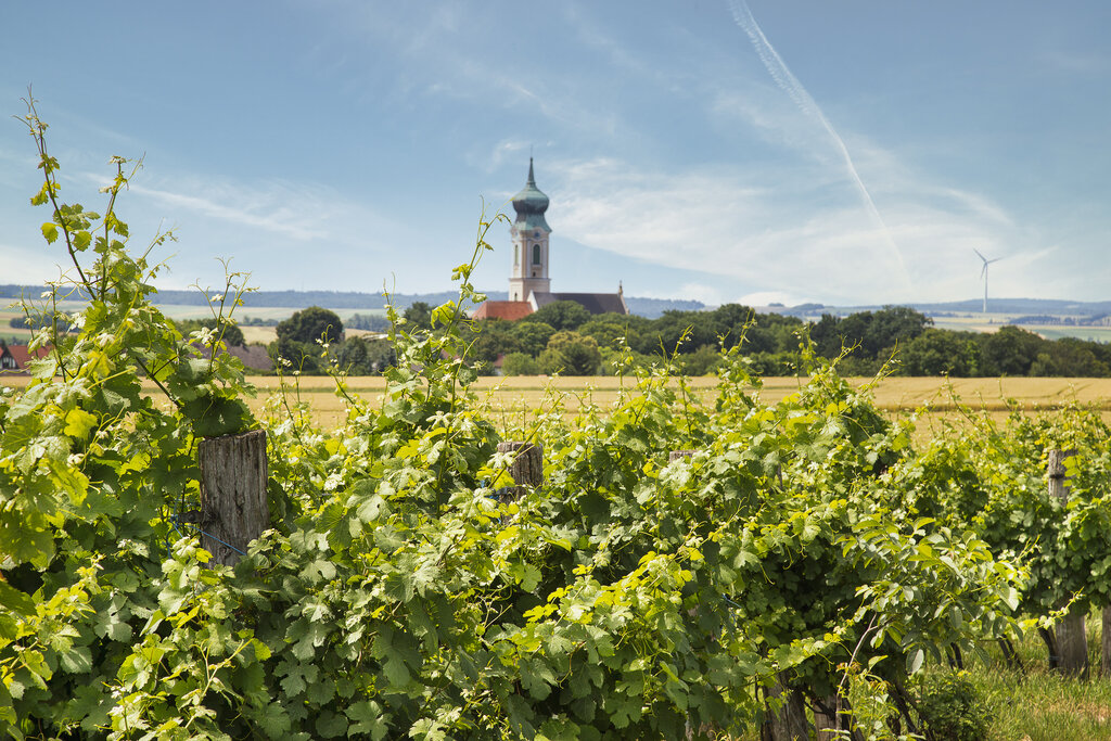 Foto der Region mit herausragendem Kirchenturm