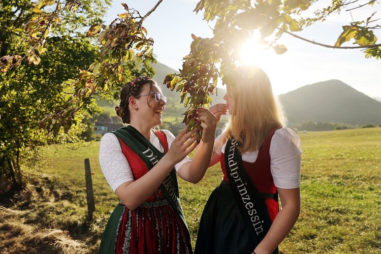 dekoratives Bild - zwei Frauen in Landschaft im Mostviertel