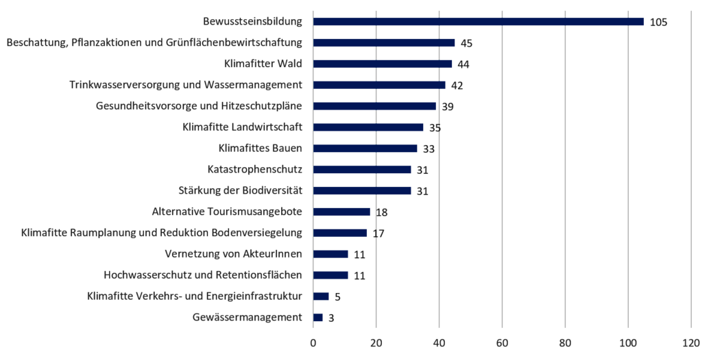 Balkendiagramm Themen der Maßnahmen